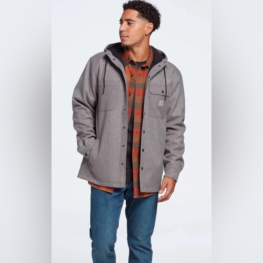 Carhartt Men's Rain Defender Relaxed Fit Heavyweight Hooded Shirt Jacket